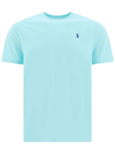 Embroidered Logo Cotton Short Sleeve T-Shirt Light Blue - POLO RALPH LAUREN - BALAAN 1