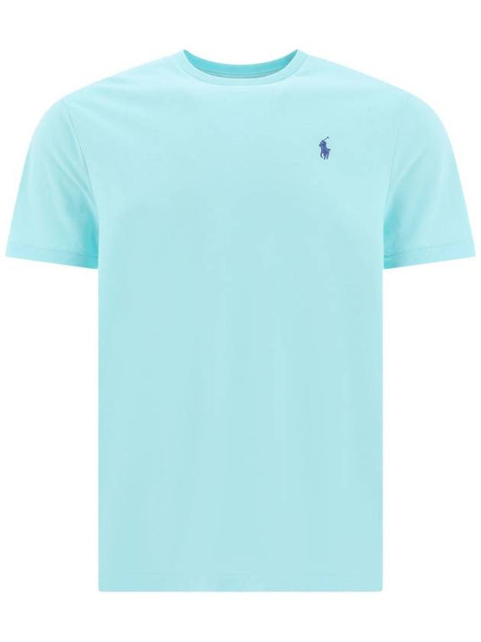 Embroidered Logo Cotton Short Sleeve T-Shirt Light Blue - POLO RALPH LAUREN - BALAAN 1