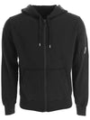 Lens Wappen Light Fleece  Zip-Up Hoodie Black - CP COMPANY - BALAAN 2