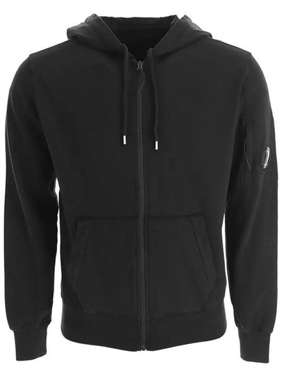 Lens Wappen Light Fleece  Zip-Up Hoodie Black - CP COMPANY - BALAAN 2