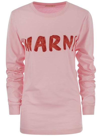 Logo Long Sleeve T-Shirt Pink - MARNI - BALAAN 2