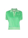 Italic Embroidered Logo Cotton Polo Shirt Verde - SPORTY & RICH - BALAAN 2