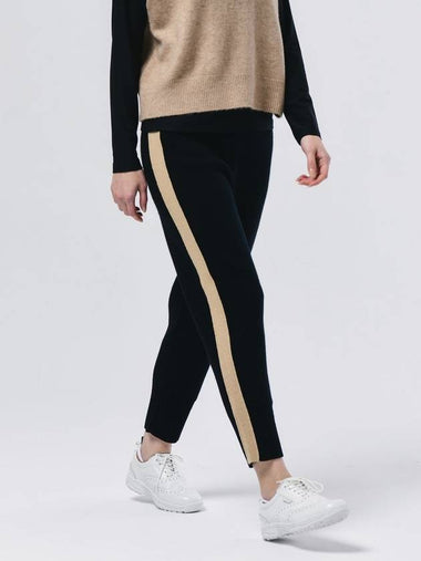 Cashmere Blend Waist Banding Jogger Black Knit Pants DO6232PT75 - DOYOUKNOWMC GOLF WEAR - BALAAN 1