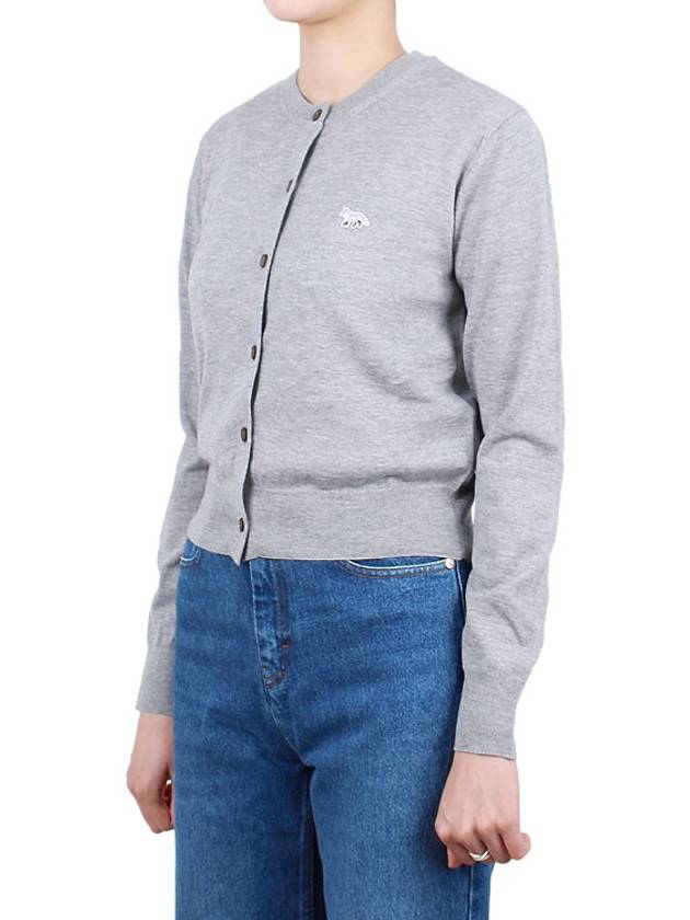 Baby Fox Patch Regular Cardigan Grey Melange - MAISON KITSUNE - BALAAN 5