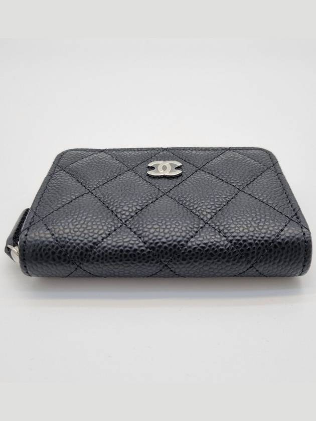 Classic zipper coin card wallet caviar black silver AP0216 - CHANEL - BALAAN 3