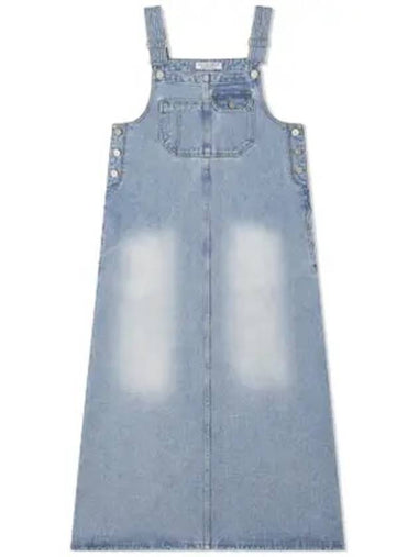 Suspender Denim Midi Dress Blue - NDA - BALAAN 1