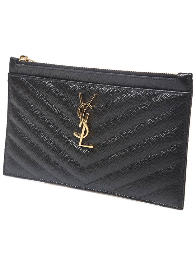 Monogram Quilted Clutch Bag Black - SAINT LAURENT - BALAAN 3