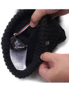 Foxfur Pom Pom Wool Beanie Black - MONCLER - BALAAN 7