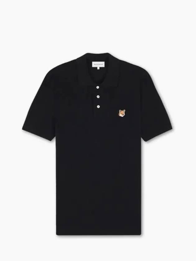 Fox Head Patch Cotton Polo Shirt Black - MAISON KITSUNE - BALAAN 2