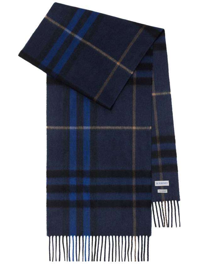 Check Cashmere Scarf Midnight - BURBERRY - BALAAN 2