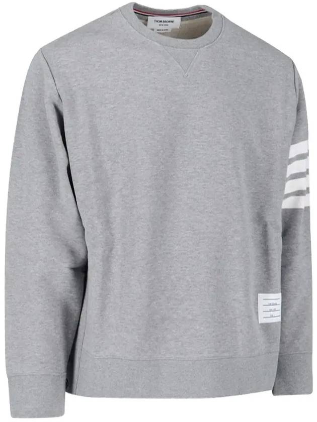 Men's Diagonal Armband Crew Neck Classic Sweatshirt Grey - THOM BROWNE - BALAAN 5