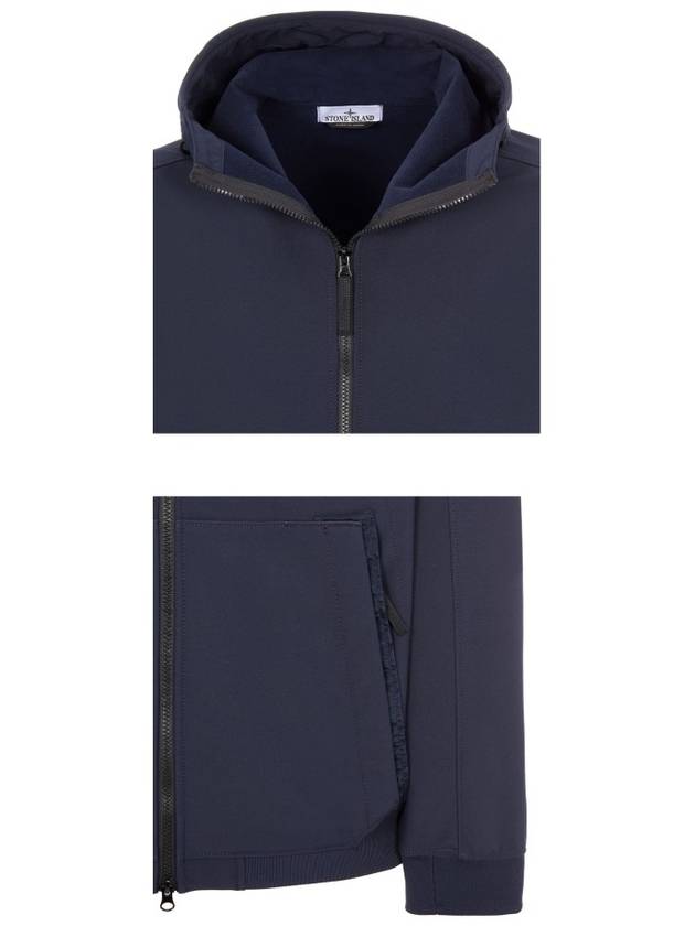 Men's Wappen Patch Softshell Zip Up Hoodie Navy - STONE ISLAND - BALAAN 6