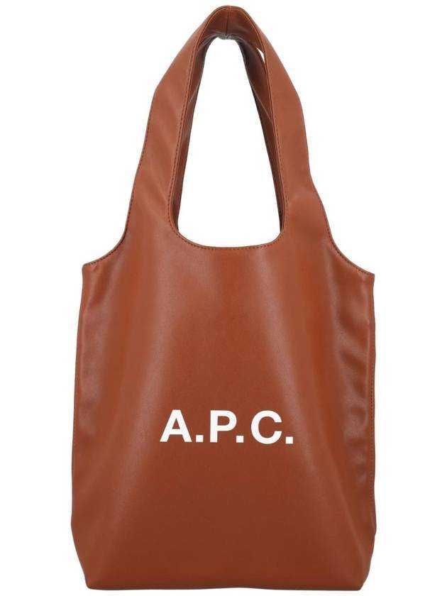 Ninon Small Recycled Leather Tote Bag Brown - A.P.C. - BALAAN 1