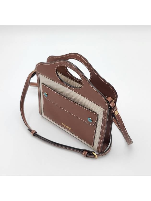 Pocket Logo Canvas Cross Bag Brown - BURBERRY - BALAAN 8