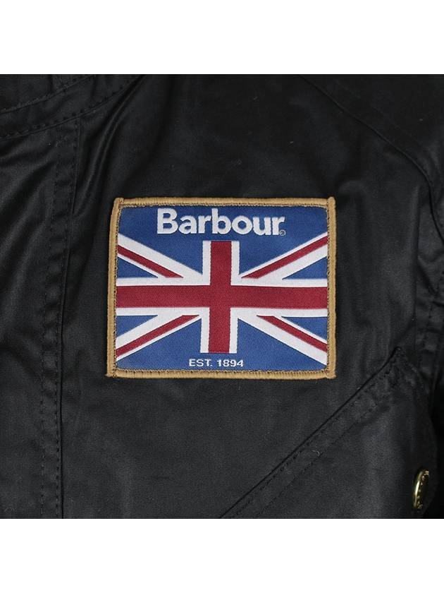 Men's International Union Jack Wax Jacket Black - BARBOUR - 8
