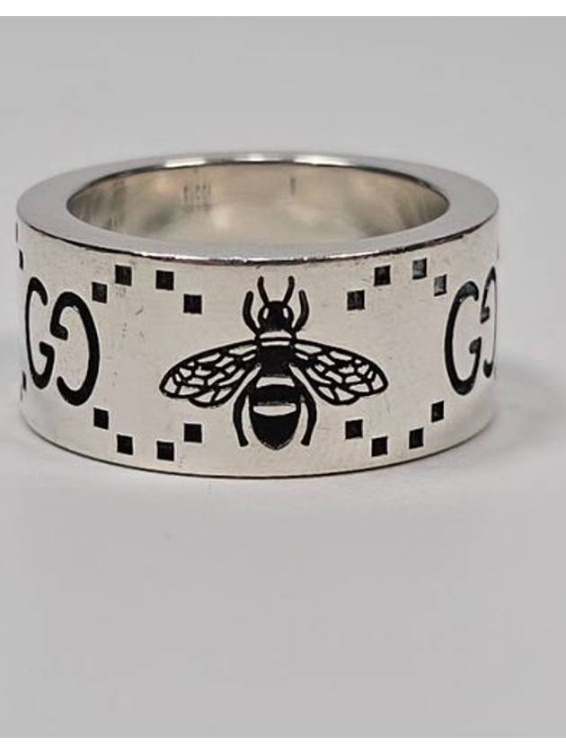 Bee GG engraving wide silver ring No 9 - GUCCI - BALAAN 5