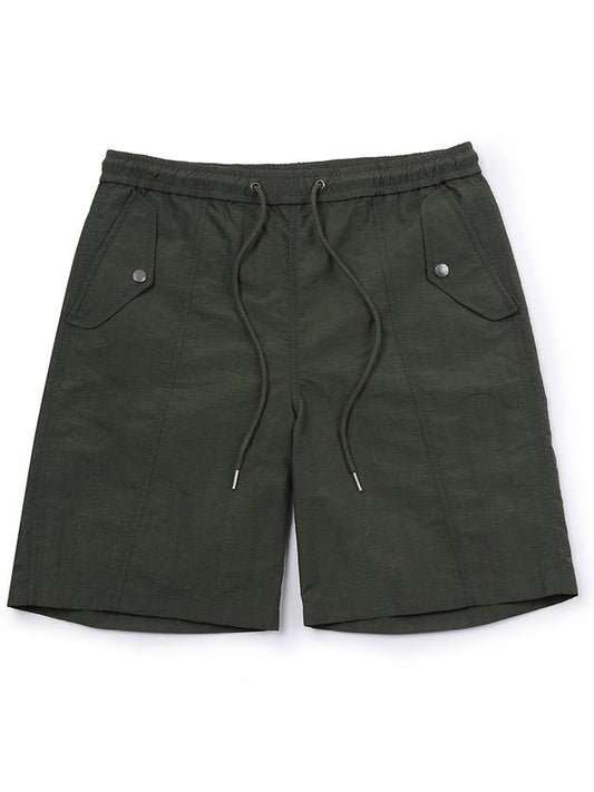 Wide banding flap pocket nylon shorts KHAKI - WEST GRAND BOULEVARD - BALAAN 2