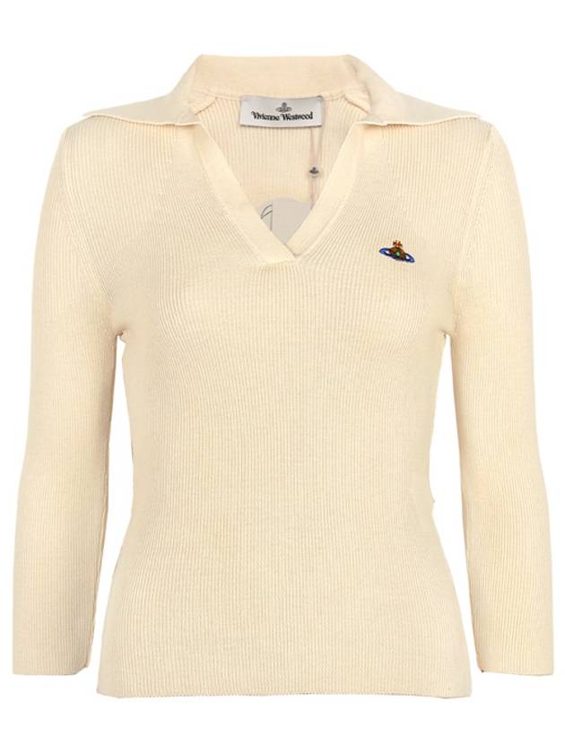 ORB Polo Cashmere Knit Top Ivory - VIVIENNE WESTWOOD - BALAAN 1