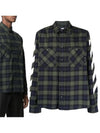 Diag Flannel Check Long Sleeve Shirt Green - OFF WHITE - BALAAN 2