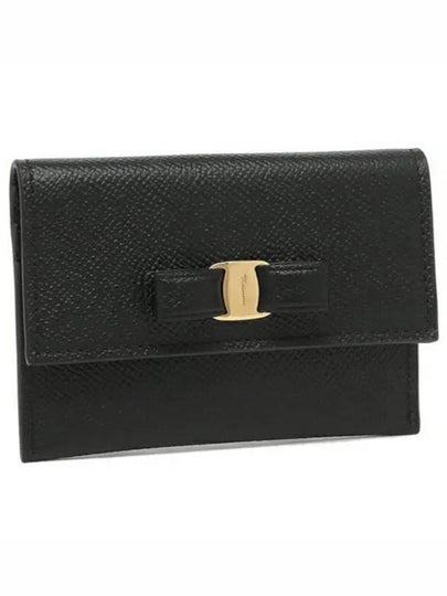 Vara Bow Card Walletr Black - SALVATORE FERRAGAMO - BALAAN 2