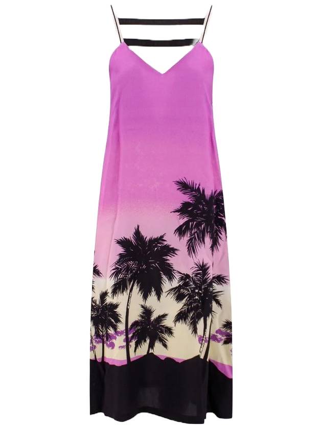 Women's Sunset Strap Midi Dress Purple - PALM ANGELS - BALAAN 1