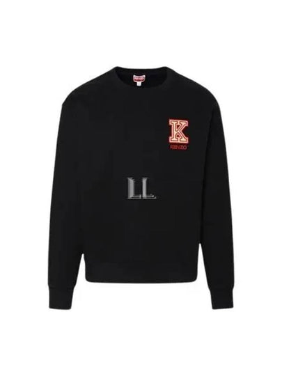 K Crest Classic Fit Cotton Sweatshirt Black - KENZO - BALAAN 2