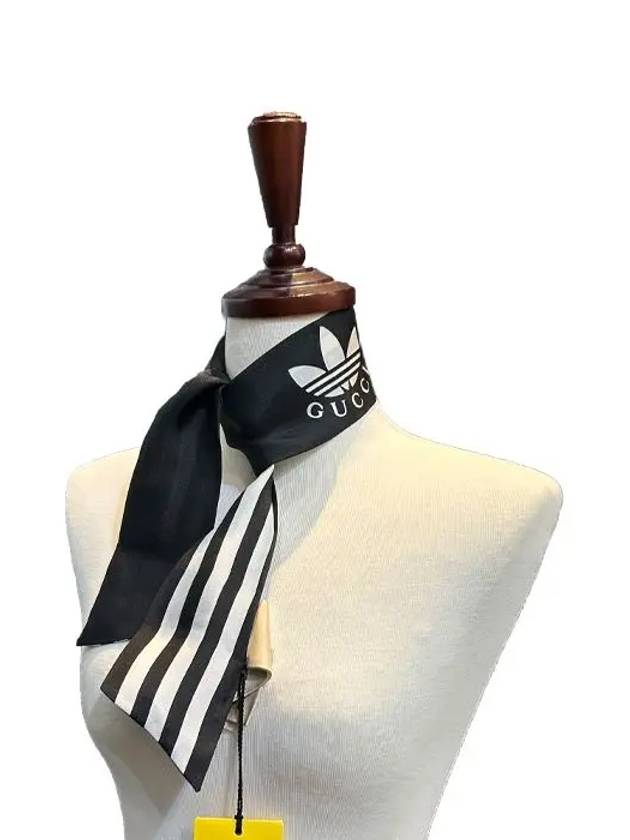 x adidas striped silk neck bow black ivory - GUCCI - BALAAN 5