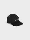 Embroidered Logo Cotton Ball Cap Black - CELINE - BALAAN 2