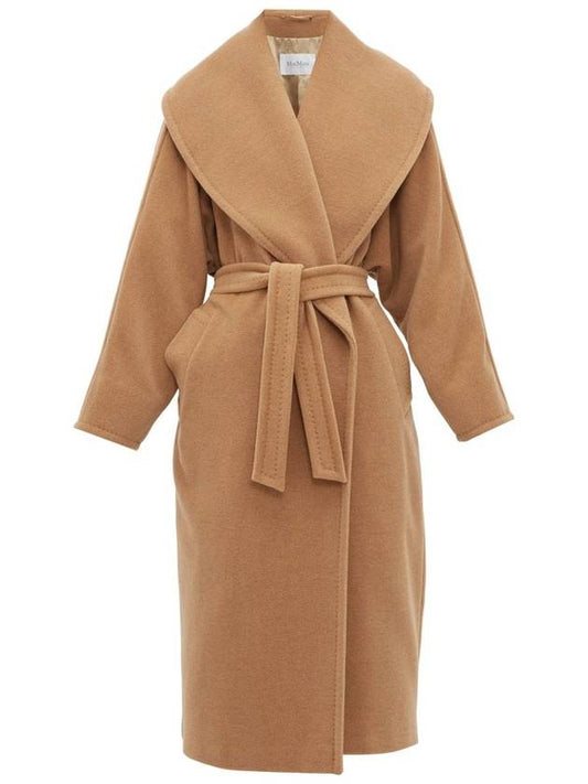 Rienza Cashmere Belt Single Coat Camel - MAX MARA - BALAAN.