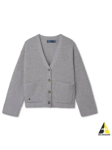 W Wool Cashmere Long Sleeve Cardigan Gray - POLO RALPH LAUREN - BALAAN 1