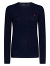 Embroidered Logo Pony Cable Knit Top Navy - POLO RALPH LAUREN - BALAAN 2