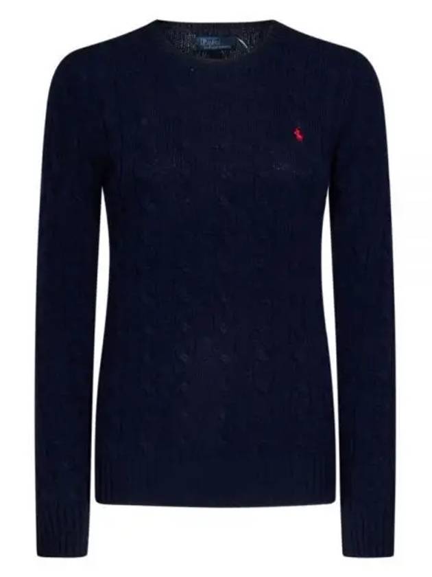 Embroidered Logo Pony Cable Knit Top Navy - POLO RALPH LAUREN - BALAAN 2