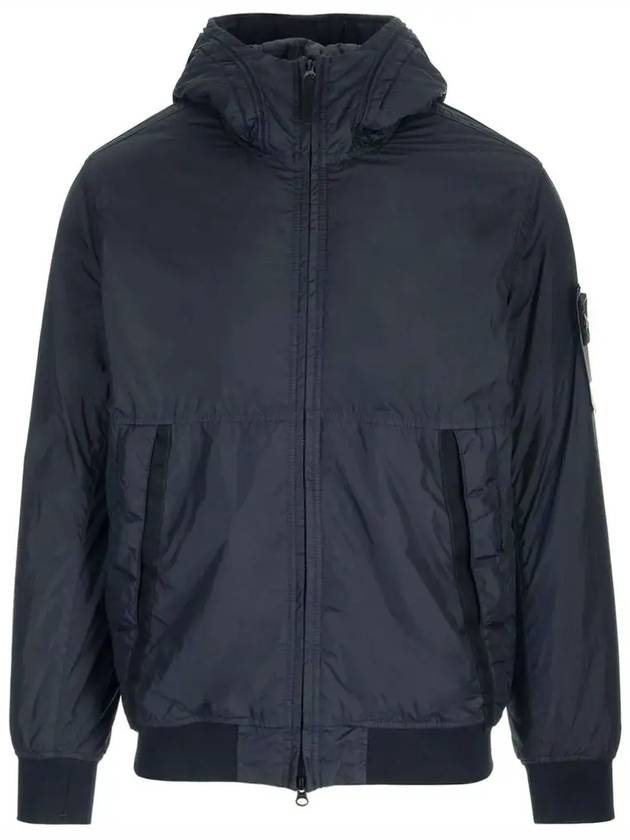 Men's Garment Dyed Crinkle Reps Recycled Nylon Primaloft TC Hooded Jacket Navy - STONE ISLAND - BALAAN 3