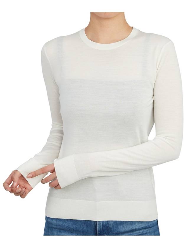 Regal Wool Crew Neck Knit Top New Ivory - THEORY - BALAAN 6