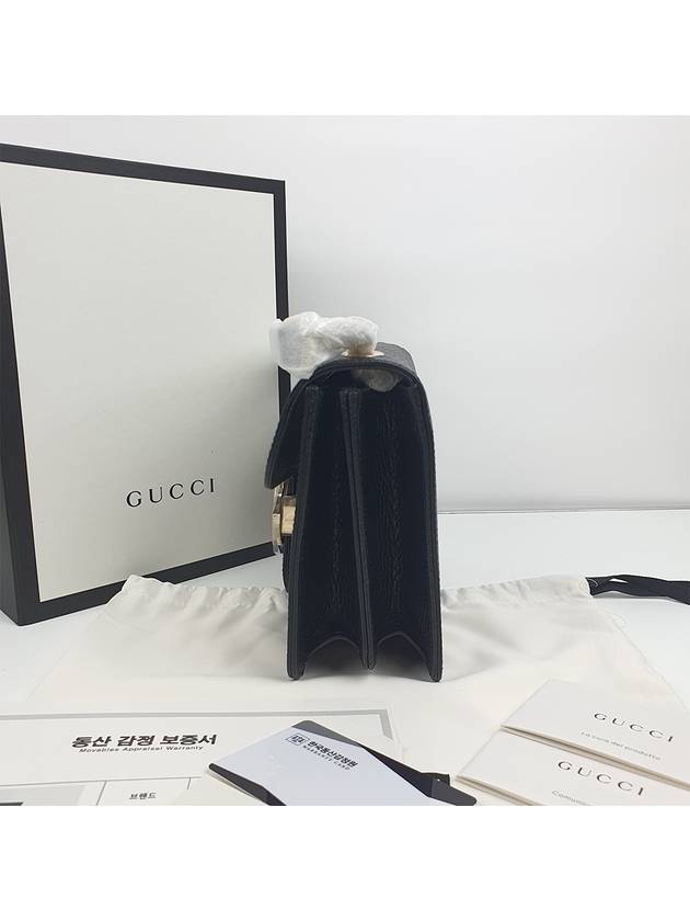 Interlocking GG Chain Small Cross Bag Black - GUCCI - BALAAN 4