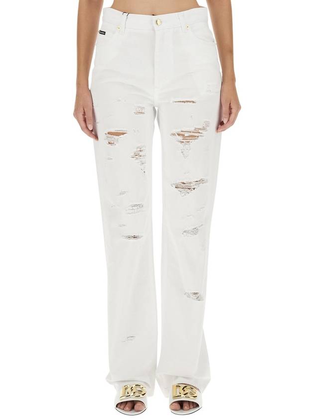 Denim Straight Pants FTCGNDG8JQ3 S9001 WHITE - DOLCE&GABBANA - BALAAN 2