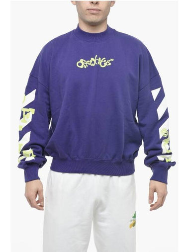 Men's Slogan Arrow Logo Sweatshirt Violet - OFF WHITE - BALAAN 1