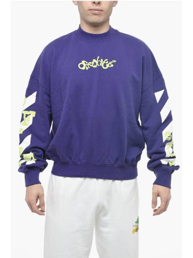 hooded sweatshirt OMBA067S23FLE001 3750 Violet - OFF WHITE - BALAAN 1