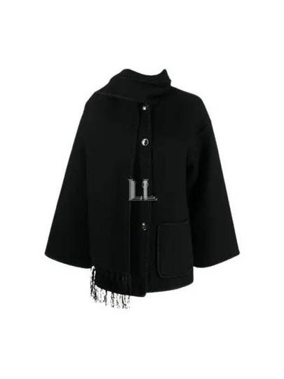 Embroidered Scarf Jacket Black - TOTEME - BALAAN 2