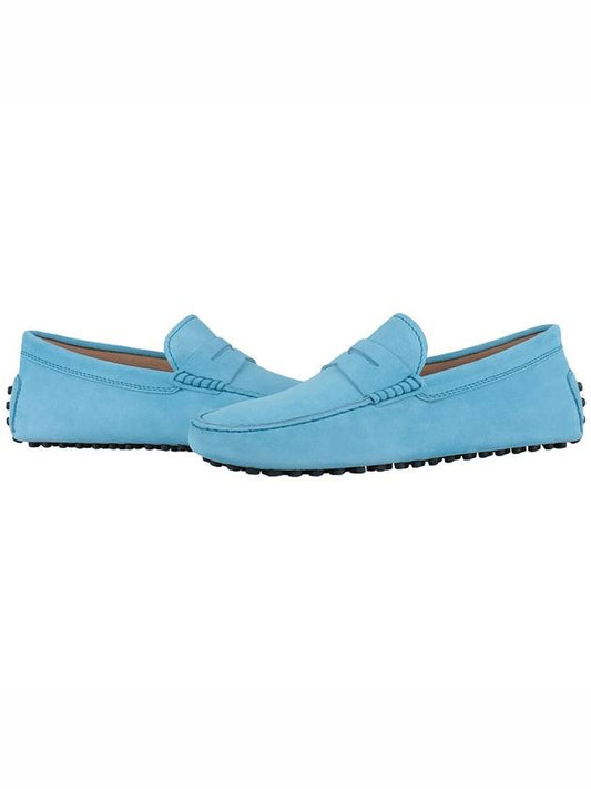 Men's Suede Gommino Driving Shoes Light Blue - TOD'S - BALAAN 2