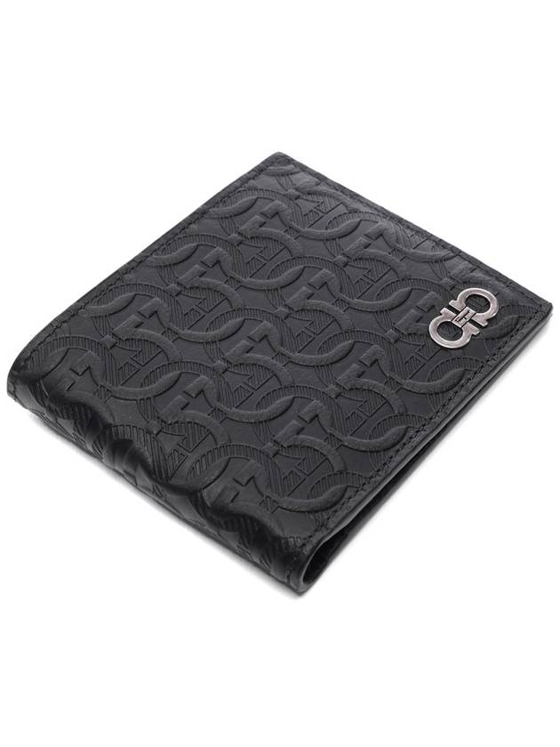 Gancini Embossed Logo Half Wallet Black - SALVATORE FERRAGAMO - BALAAN 6