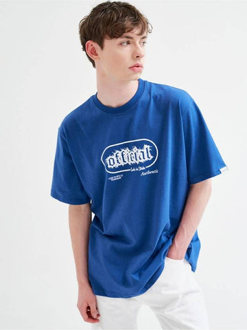 Official Artwork Printing Overfit Short Sleeve TShirt Blue - CODE I'M - BALAAN 1