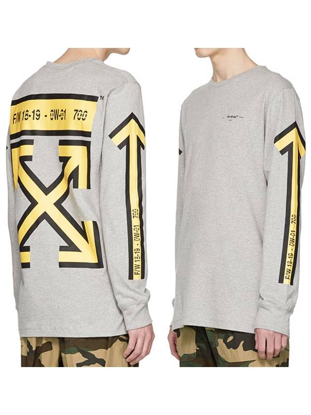 Men's Arrow Print Long Sleeve T-Shirt Gray - OFF WHITE - BALAAN 2