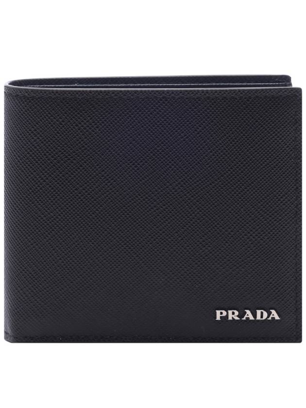 Saffiano Leather Half Wallet Nero - PRADA - BALAAN 2