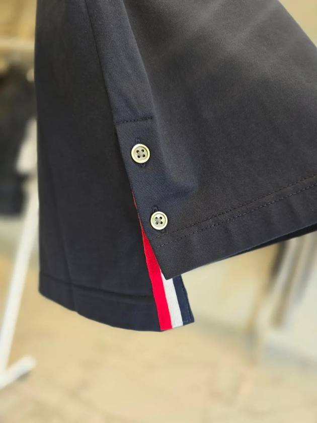 Asymmetric Hem Short Sleeve T-Shirt Navy - THOM BROWNE - BALAAN 6
