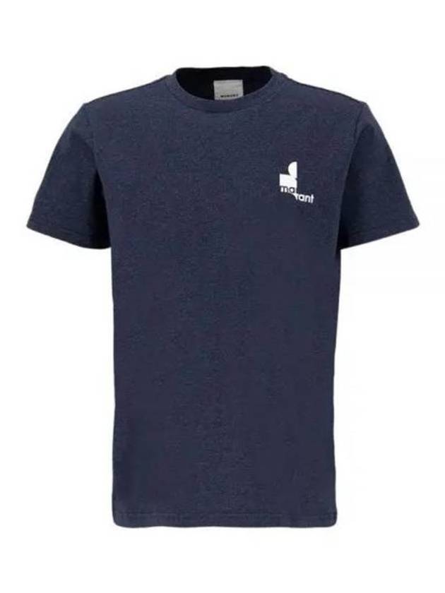 Zafferh Mini Logo Cotton Short Sleeve T-Shirt Navy - ISABEL MARANT - BALAAN 2