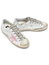 Women's Superstar Silver Heel Tab Pink Star Low Top Sneakers White - GOLDEN GOOSE - BALAAN 4