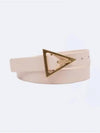 Triangle Buckle Leather Belt Pink - BOTTEGA VENETA - BALAAN 2