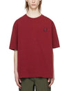 Bold Fox Head Patch Oversized Short Sleeve T-Shirt Red - MAISON KITSUNE - BALAAN 3