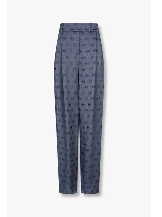 Women s Jacquard Rayon Pleated Pants Dark Navy - GIORGIO ARMANI - BALAAN 1